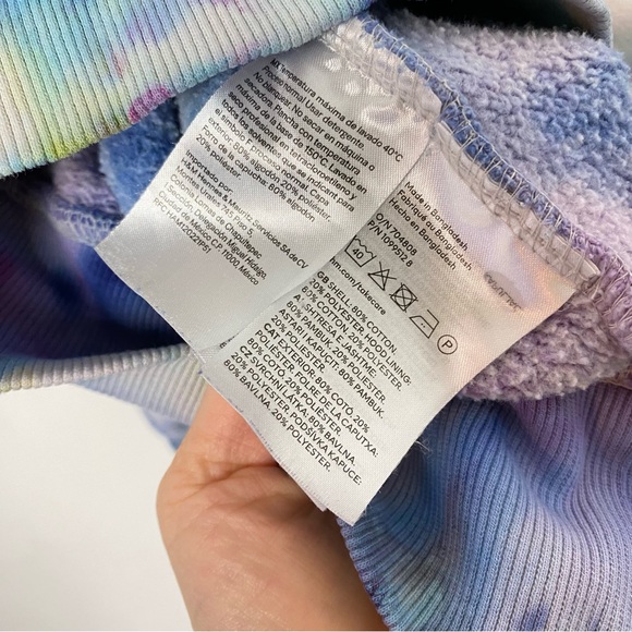 Handmade Tie Dye Sweatshirt Hoodie Womens Size XL Pullover Hand Painted Purple - Picture 9 of 12